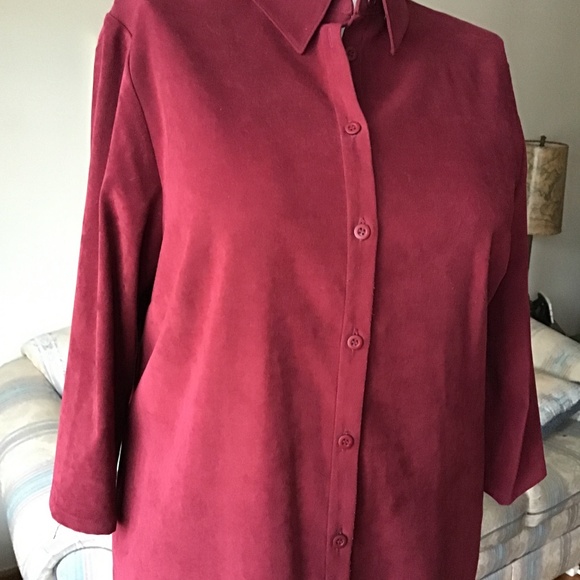 Women's Burgundy Jacket - Picture 3 of 11